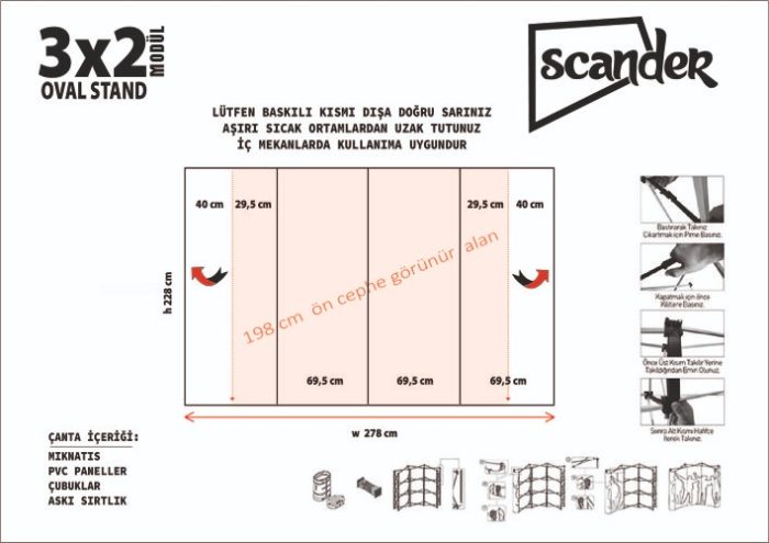 300x200cm Örümcek Stand - Görsel 2